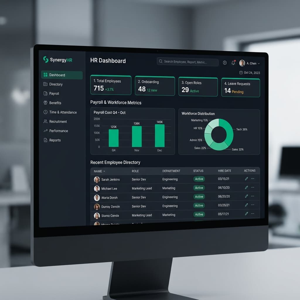 HR System Preview screenshot