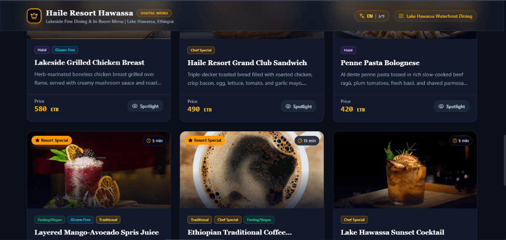 QR Hotel Menu & Ordering System Preview screenshot
